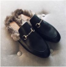 fur lined mules - gucci