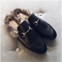 fur lined mules - gucci